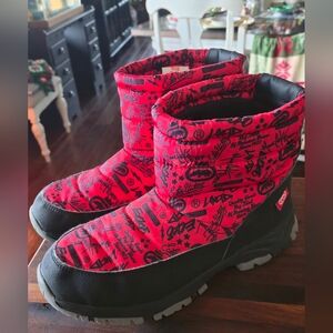 ECKO UNLTD Kids Winter Snow Boots Youth Size 5 Red Black Excellent Condition